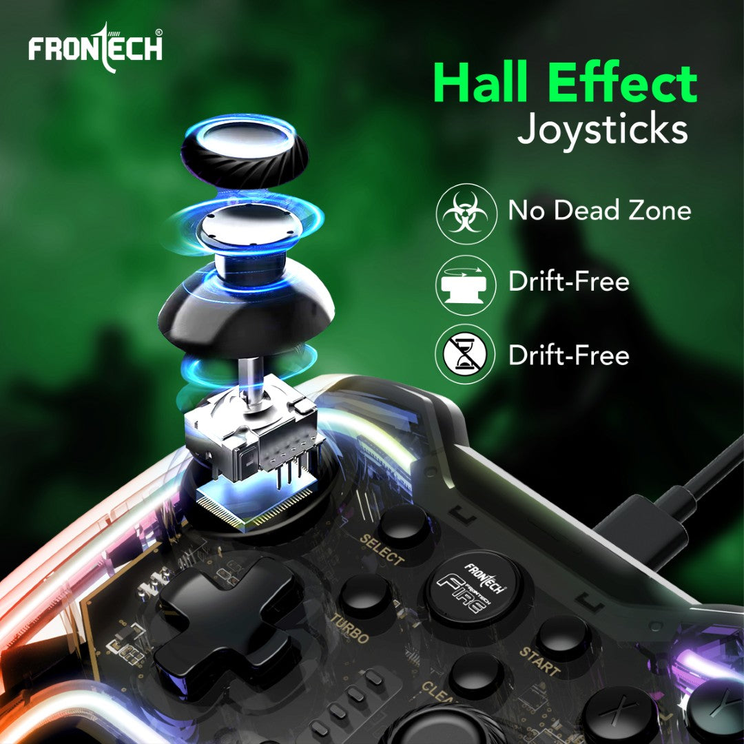 Frontech Fire Wired Gaming Pad | USB-C, Dual Vibration, RGB | PS3/PC/Android TV (GP-0001) Frontech Fire Wired Gaming Pad | USB-C, Dual Vibration, RGB | PS3/PC/Android TV (GP-0001)